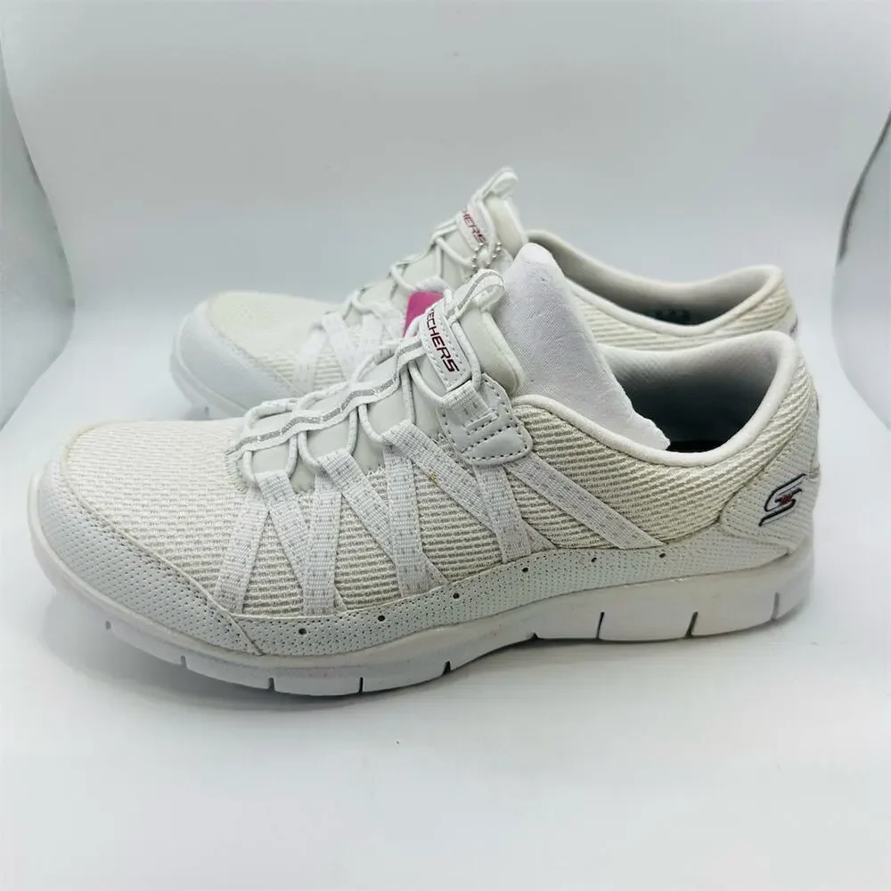 Skechers Hands Free Slip-Ins White Walking Sneakers | Women's Size 7 US | EUC